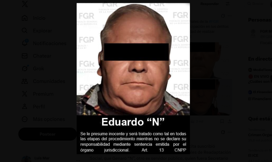 Cae otro exfuncionario por operar recursos ilícitos para García Luna