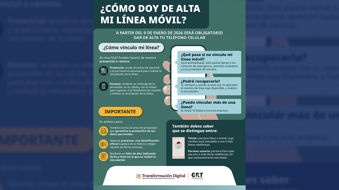 Este 9 de enero comienza el registro obligatorio de líneas celulares en México