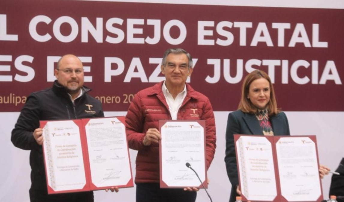 Instala Tamaulipas Consejos de Paz y Justicia Cívica; es primera entidad donde se entregan títulos a asociaciones religiosas