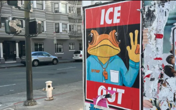 Imagen de Bad Bunny es utilizada en San Francisco en protesta contra el ICE previo al Super Bowl