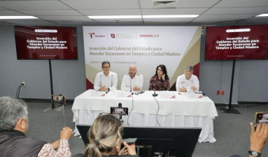 Destina Gobierno de Tamaulipas 105 mdp para atender problemática de socavones en Tampico y Ciudad Madero
