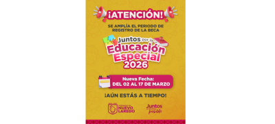 Amplía Gobierno Municipal plazo para registro a la beca “Juntos por la Educación Especial 2026”