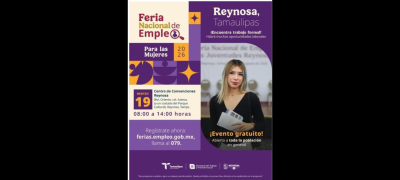 Reynosa será sede de la Feria Nacional de Empleo para las Mujeres 2026