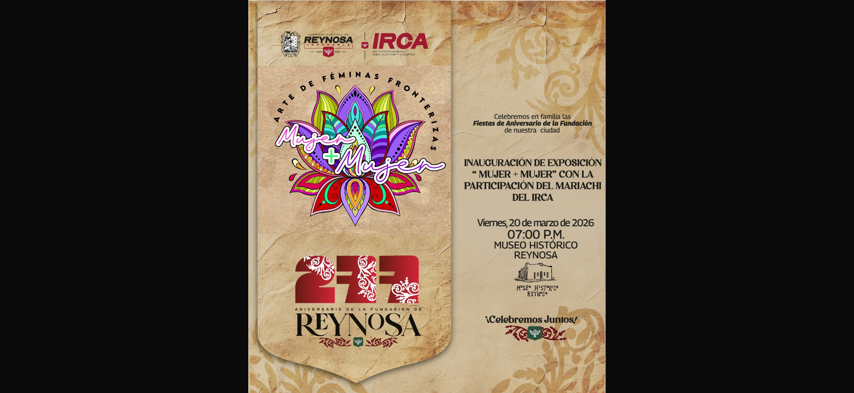 Celebra Gobierno de Carlos Peña Ortiz el 277 Aniversario de Reynosa con eventos culturales gratuitos