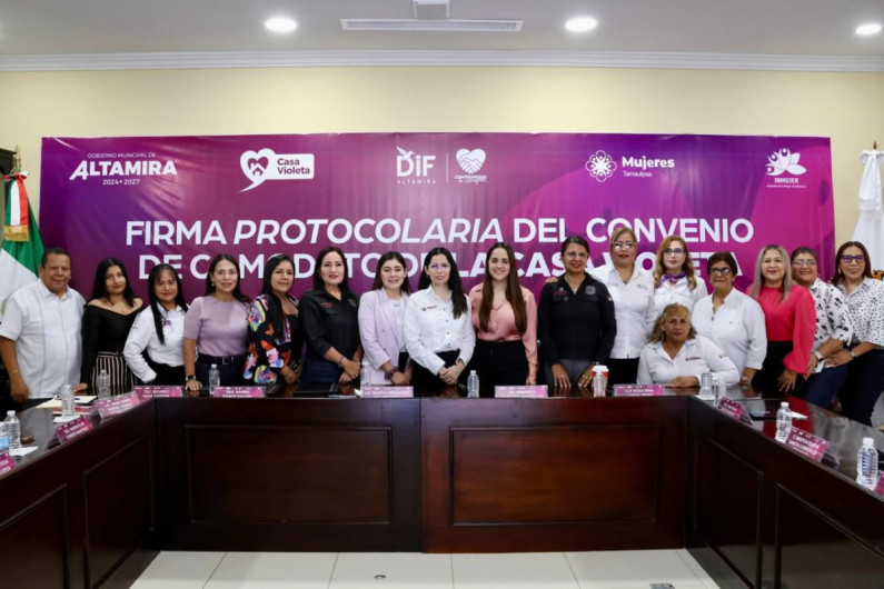 Formalizan convenio en comodato de Casa Violeta para fortalecer la atención a mujeres en Altamira