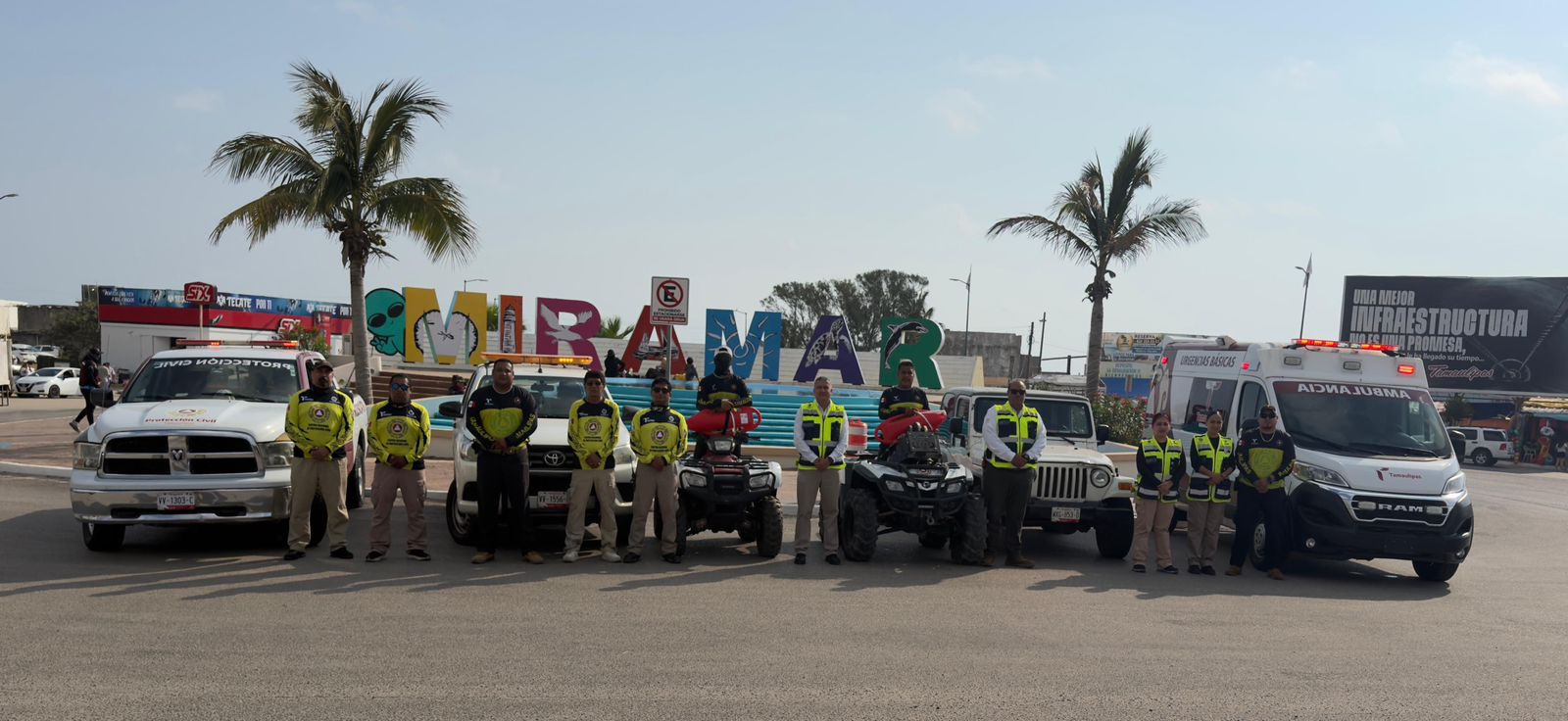 Refuerzan operativo de seguridad en Playa Miramar para proteger a turistas
