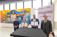Firmaron Gobierno de Carlos Peña Ortiz y Aeropuerto Internacional Lucio Blanco la conservación de Murales