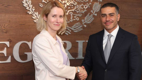 Harfuch y Kaja Kallas se reúnen para combatir el crimen transnacional