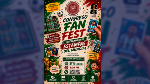 Congreso de Tamaulipas invita al “Congreso Fest” para intercambiar estampas del Mundial 2026