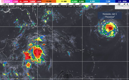 "Florence" aumenta a huracán categoría 1