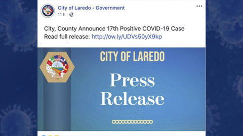 Aumenta a 17 el número de casos confirmados de coronavirus en Laredo, Texas