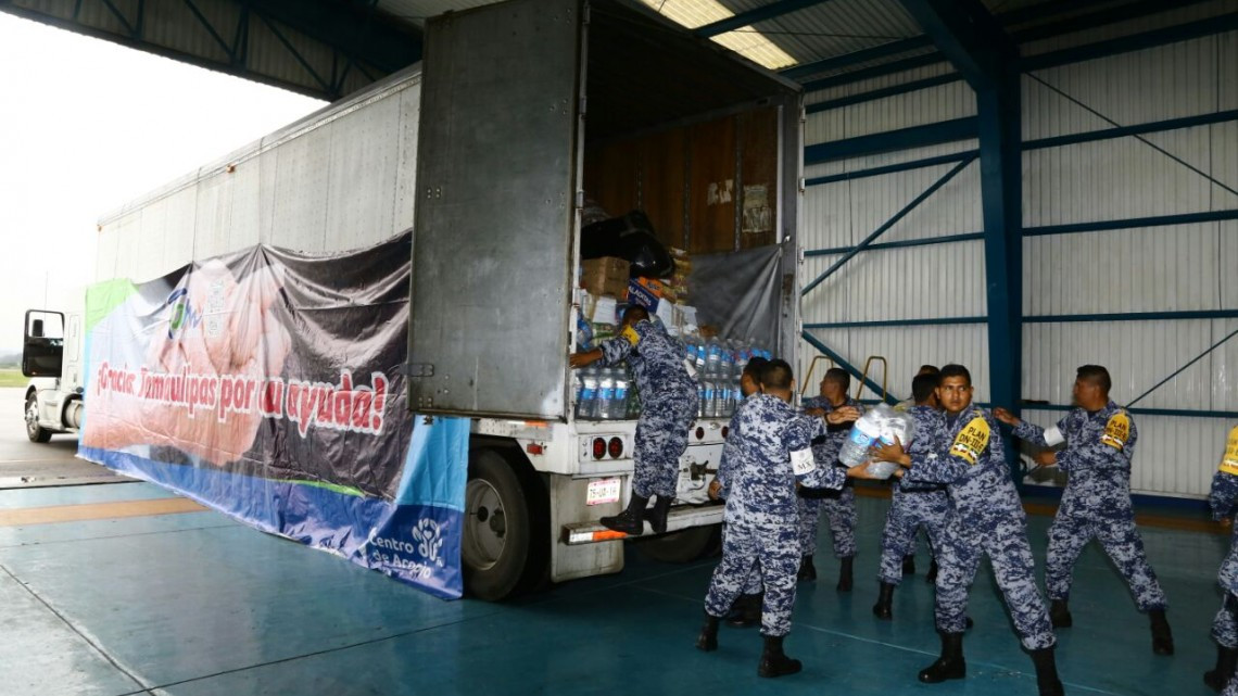 Llegan víveres de Tamaulipas a Oaxaca y Chiapas