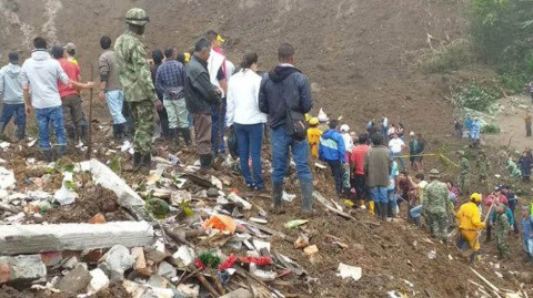 14 muertos tras deslave en Colombia
