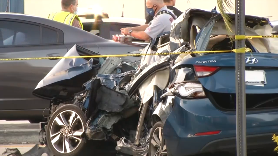 Aparatoso accidente vehicular deja cuatro muertos en Miami-Dade
