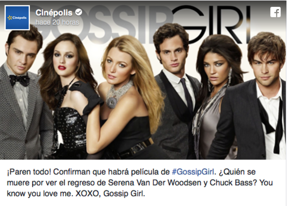 Gossip Girl llegará a la pantalla grande
