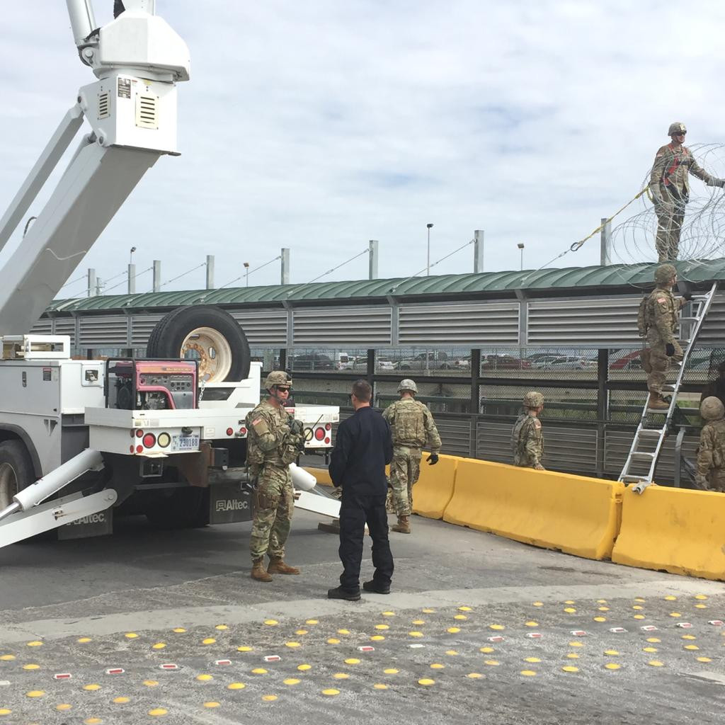 Militares estadounidenses refuerzan seguridad en Puente internacional Reynosa - Hidalgo