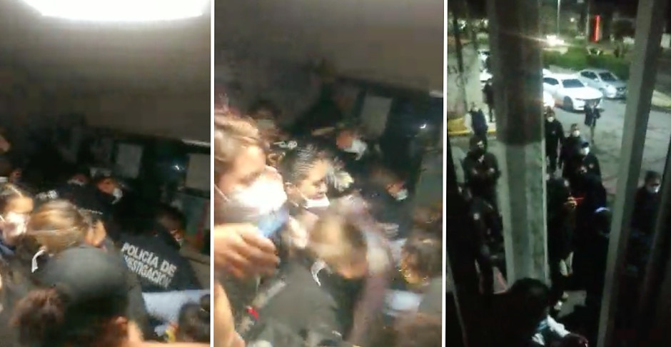 Policías agreden y arrestan a mujeres que tomaron CDHEM y periodistas en Ecatepec