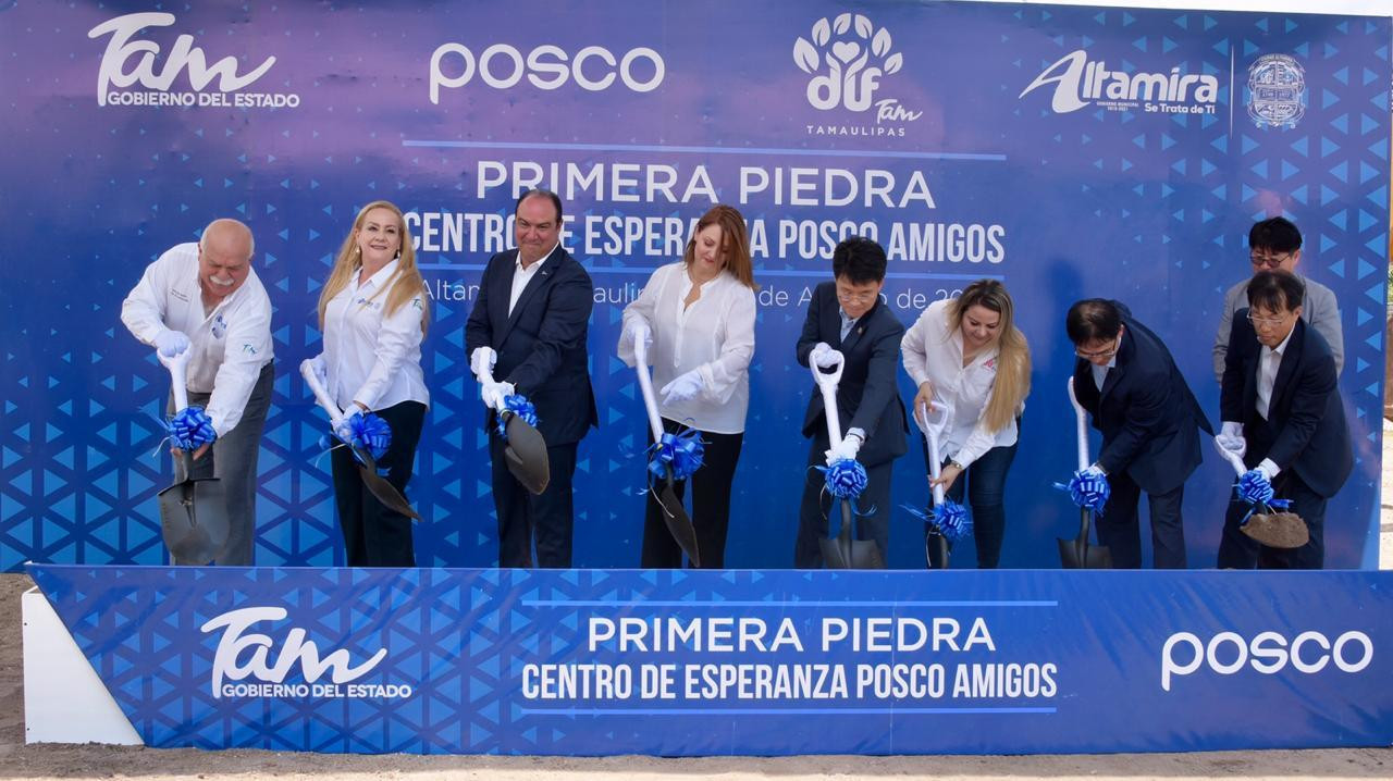 Colocan en Altamira primera piedra del Centro de Esperanza POSCO Amigos