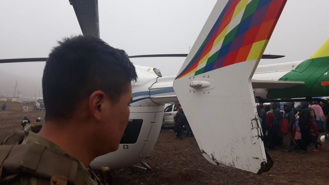 Helicóptero del presidente Evo Morales aterriza de emergencia por falla mecánica 