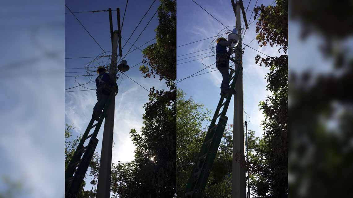 SPP realiza trabajos de cambio de luminarias