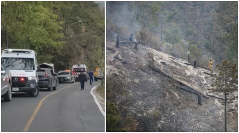 Al menos 12 personas al caer camioneta a barranco en Santiago, Nuevo León 