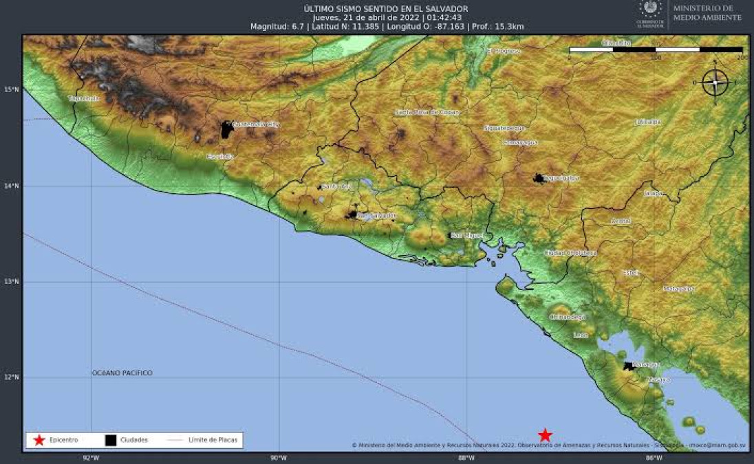 Activan alerta de tsunami en Nicaragua por sismo de magnitud 6.8