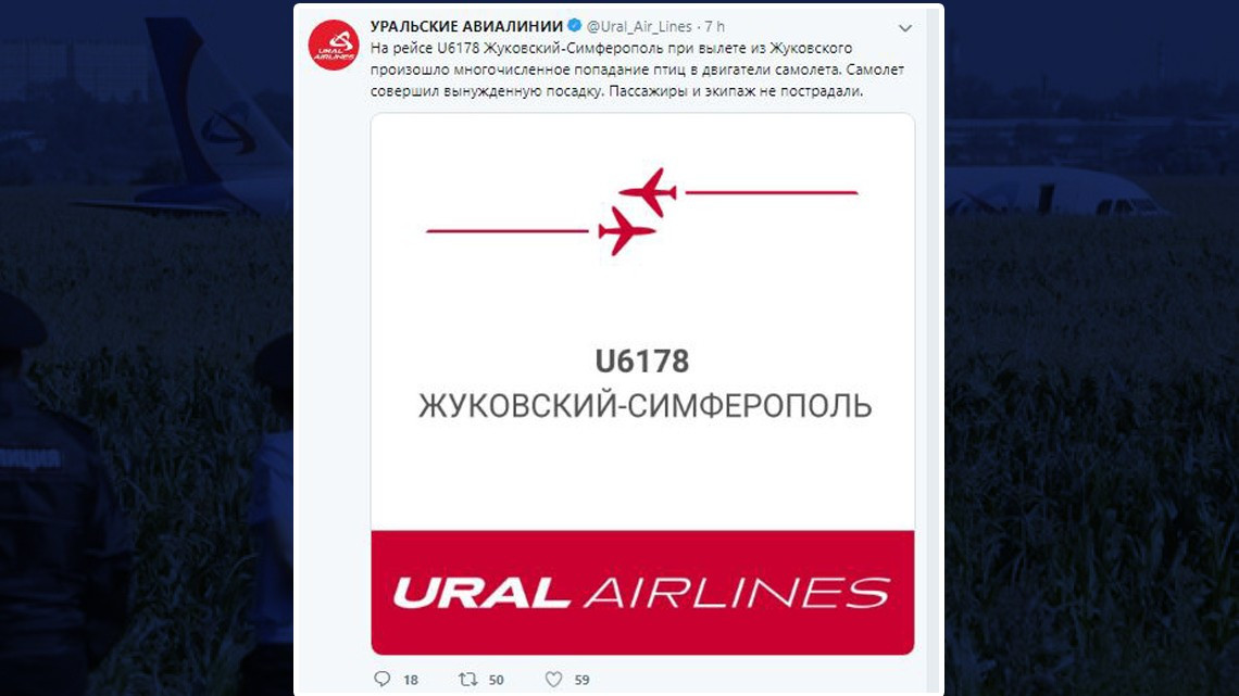 Avión ruso aterriza de emergencia en un campo de maíz