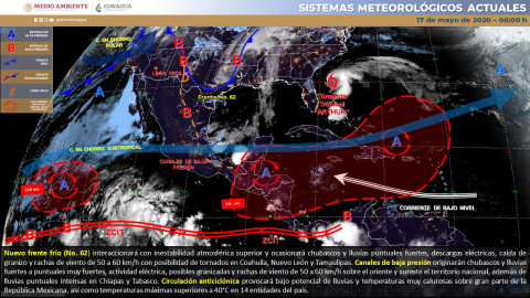  Se prevén lluvias puntuales intensas en Tabasco y Chiapas