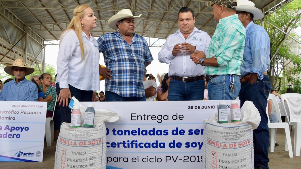 Entregan 100 toneladas de semilla de soya certificada a productores de Altamira