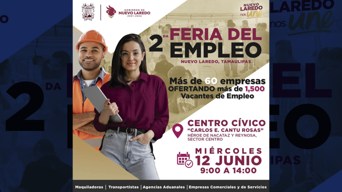 Invita gobierno de Nuevo Laredo a Feria de Empleo