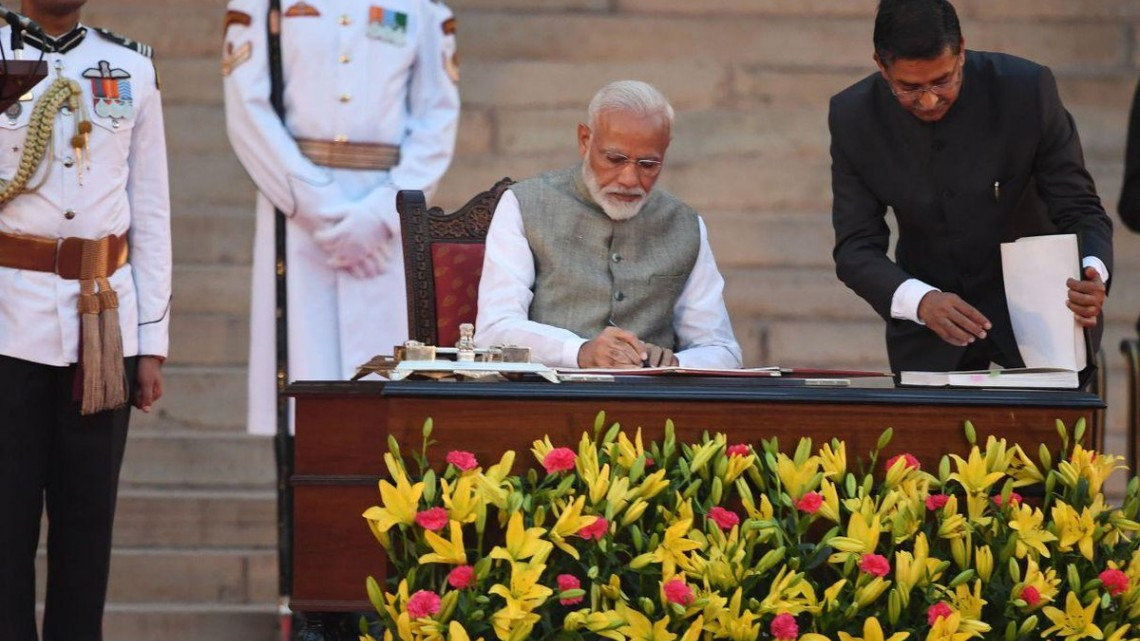 Narendra Modi jura como primer ministro para un segundo mandato en la India