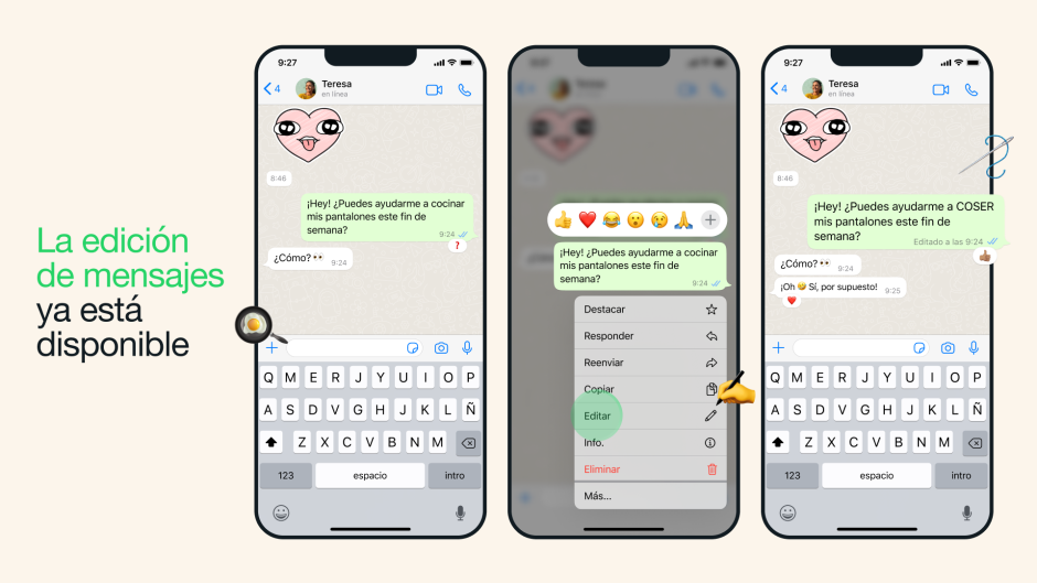 Ahora puedes editar tus mensajes en Whatsapp