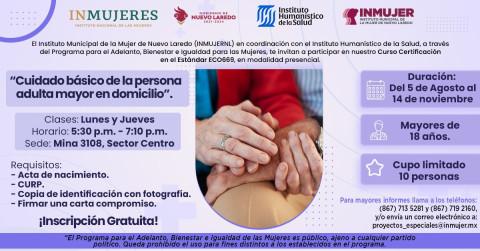 Lanza InMujer Convocatoria para curso/certificación financiado por programa federal 