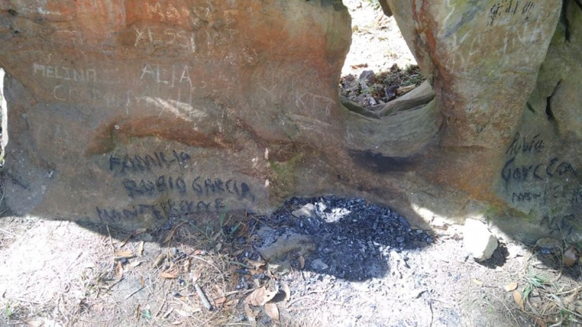 Vandalizan la emblemática "Piedra del Elefante” 