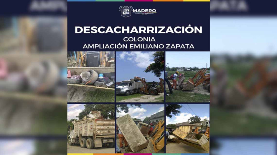 Concluye descacharrización en Ampliación Emiliano Zapata