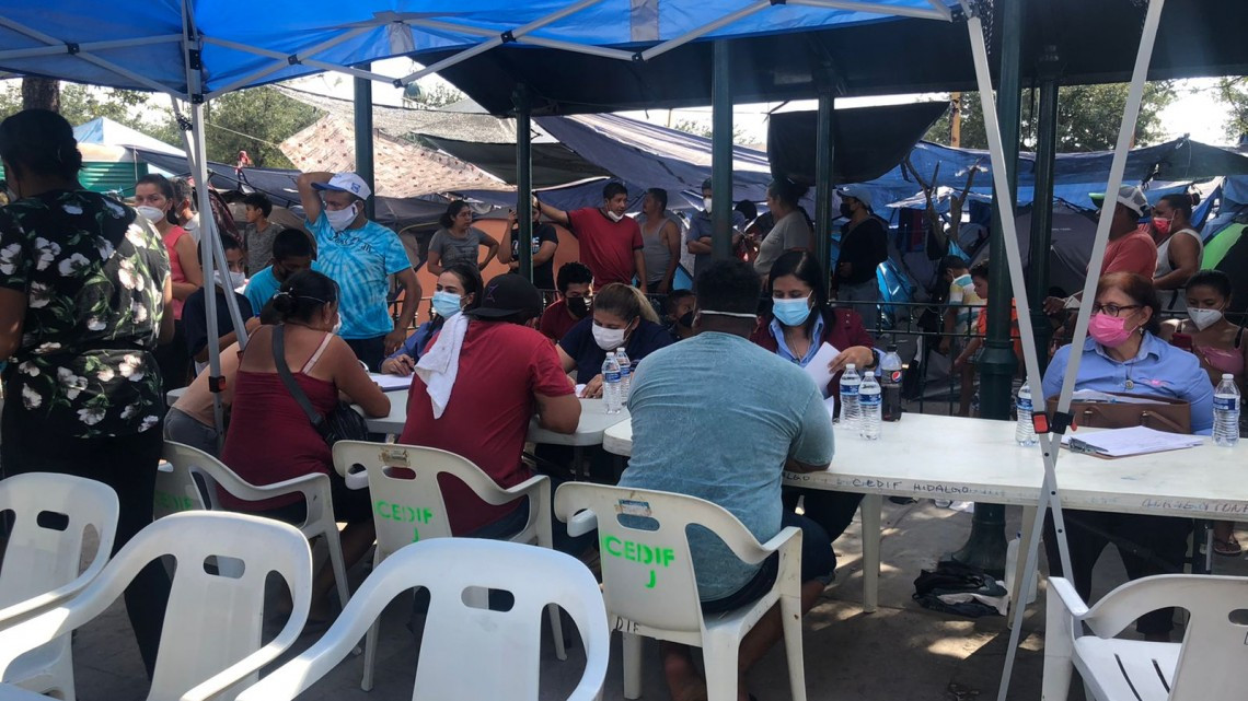 Inician censo en campamento migrante en Reynosa 
