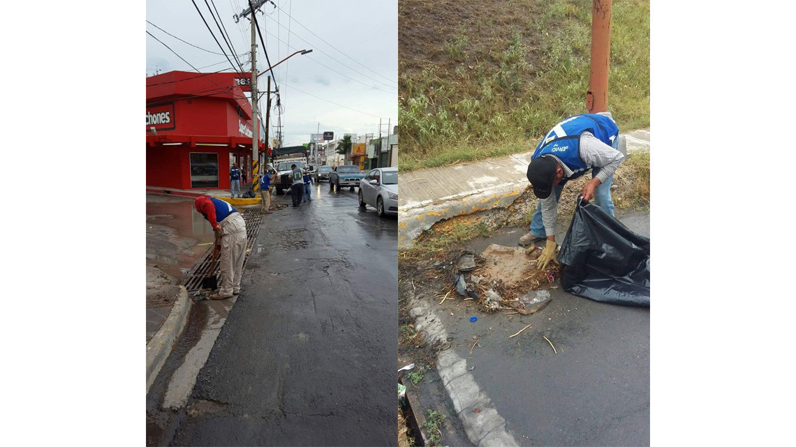 Realizan limpieza de alcantarillas
