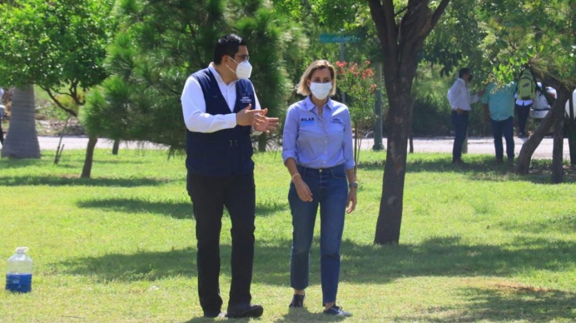 Continúan trabajos de mantenimiento en áreas verdes en Victoria