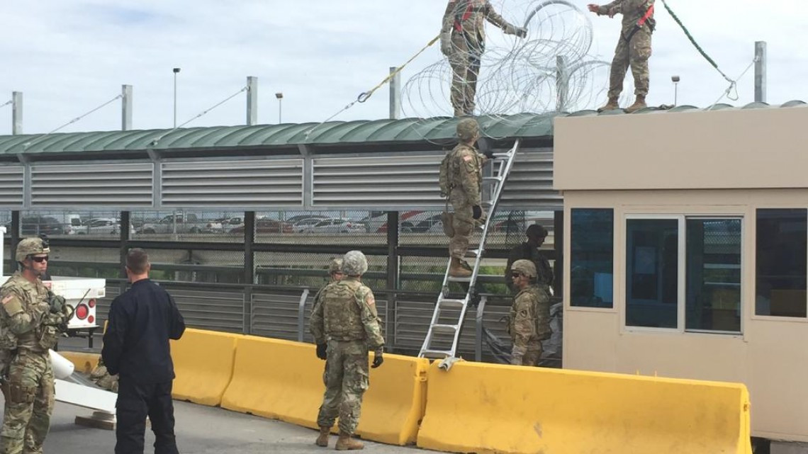 Militares estadounidenses refuerzan seguridad en Puente internacional Reynosa - Hidalgo