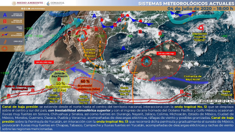 Lluvias puntuales intensas en zonas de puebla, Veracruz, Oaxaca y Chiapas