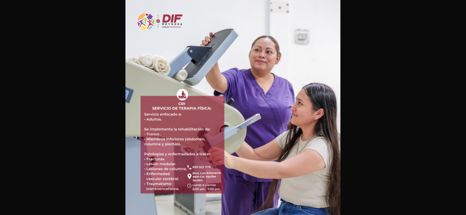 Mejora DIF Reynosa la salud de ciudadanos con servicios CRI