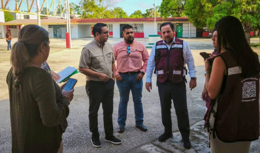 Visita Secretario de Educación de Tamaulipas escuelas dañadas por lluvias en la zona sur