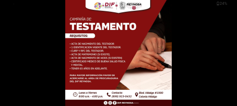 Impulsan DIF-Reynosa y Voluntariado campaña de Testamento para proteger el patrimonio familiar