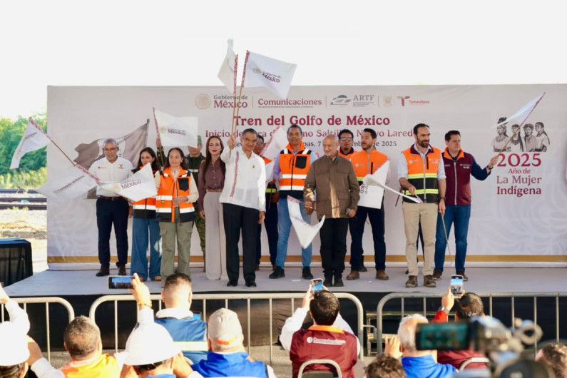 Arranca el Tren del Golfo: Américo Villarreal da banderazo a obra que conectará Nuevo Laredo-Saltillo- Cdmx