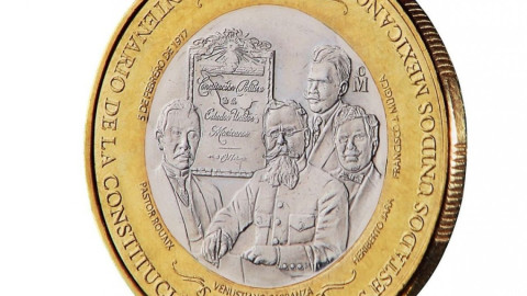 Emiten billete y moneda conmemorativa por centenario 