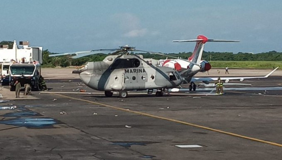 Se desploma helicóptero de la Semar en Tabasco 