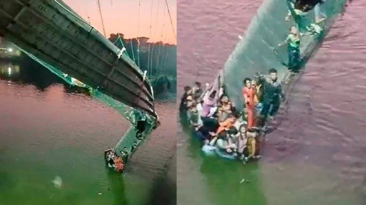 Sube a 120 cifra de muertos por colapso de puente colgante en India