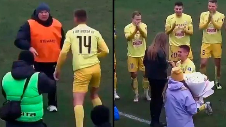 Guardia arruina la pedida de matrimonio de jugador polaco a su novia