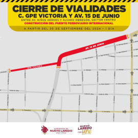 Cierran vialidades por trabajos en el segundo puente de ferrocarril