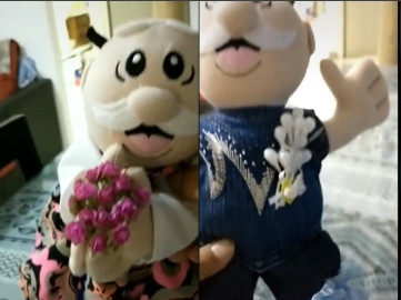 Pareja se viraliza por lanzar peluches del Dr. Simi en su boda 